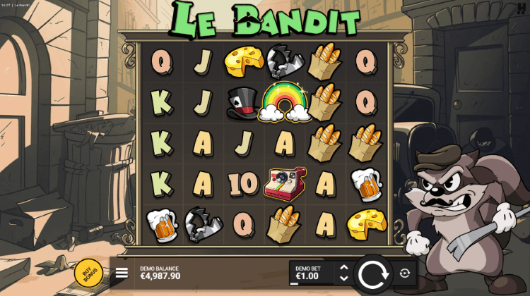 le bandit slot by hacksaw base game grid